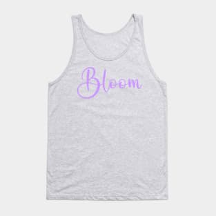 Bloom Word Art Script Typography in Purple Color Tank Top